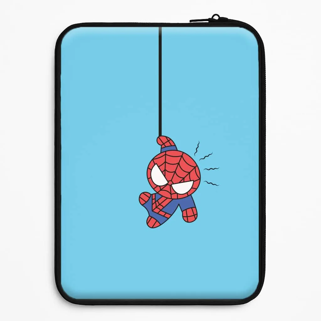 Durable Protection Layer Blue Hanging Spider Hero Laptop Sleeve