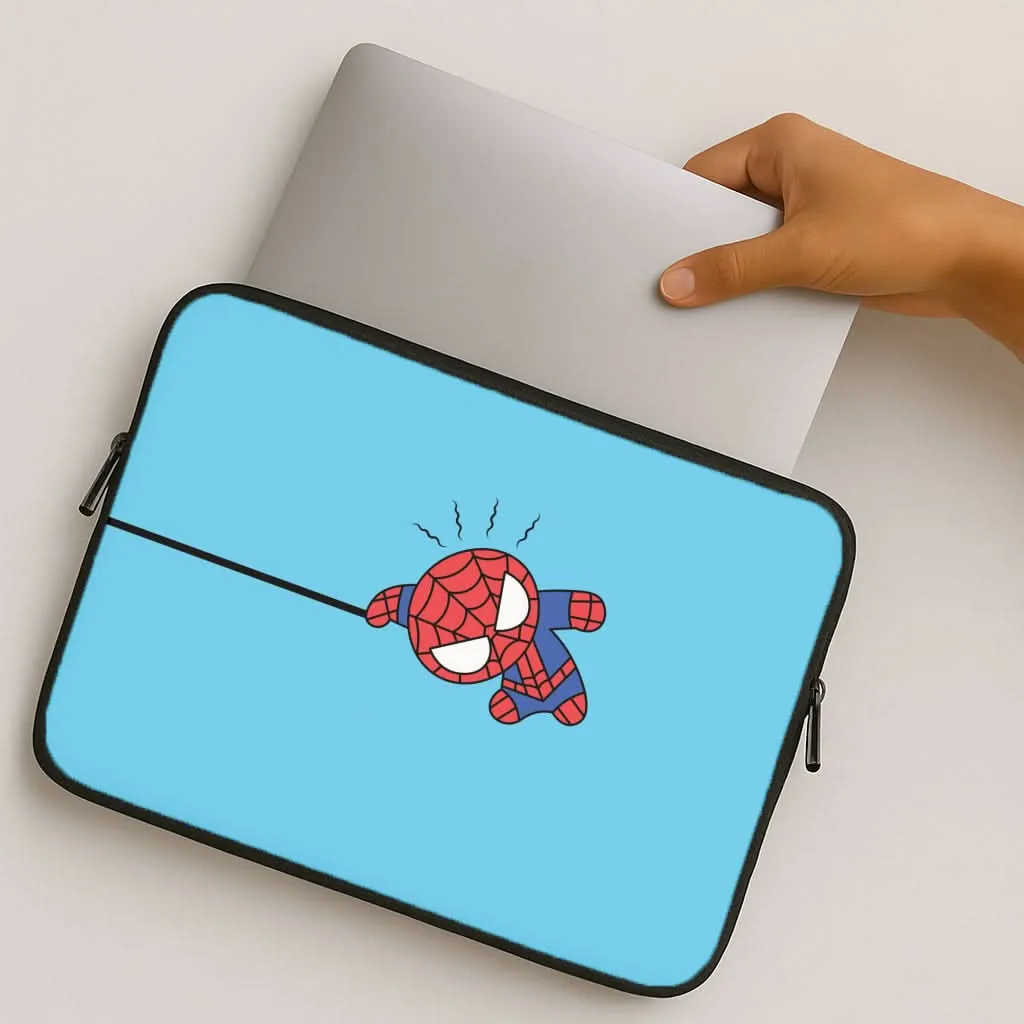Refined Protection Blue Hanging Spider Hero Laptop Sleeve