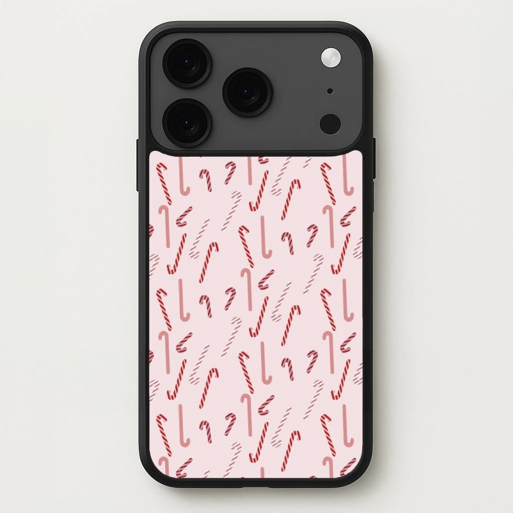 Shock Layer Fashion Design Pink Candycane Christmas Pattern Phone Case
