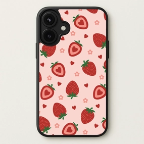 Strawberries And Hearts - Fruit Patterns Phone Case Compact Build