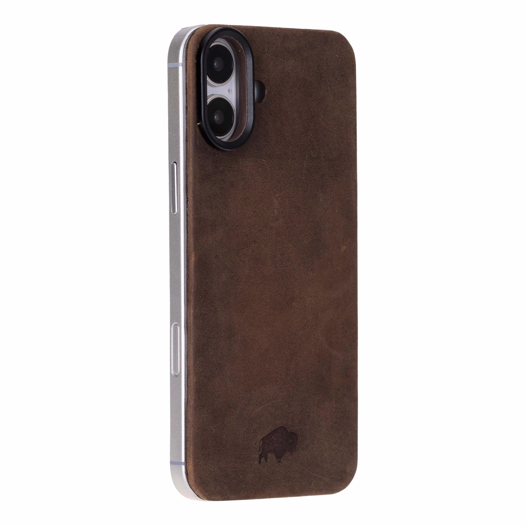 Hand Feel Rohan MagSafe Leather Back Case - iPhone 16, Distressed Coffee