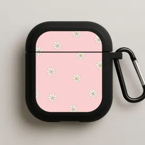 Vivid Pattern Cover Dusty Pink Daisy Pattern AirPods Case