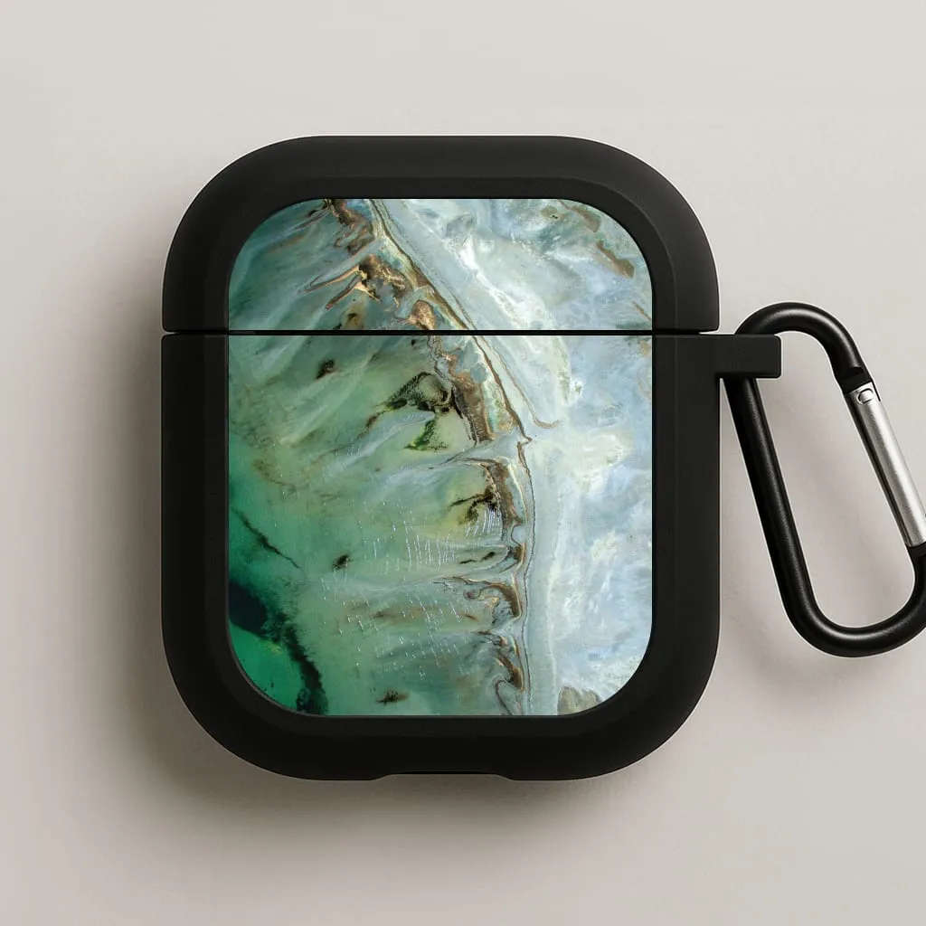 strong anti slip coating Universal Tech Holder Emerald Marble  AirPods Case