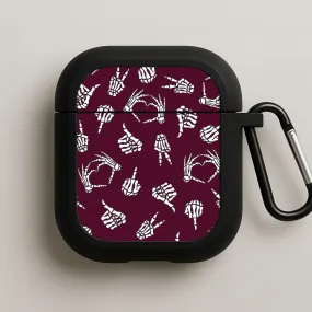 lightweight airpods case compact earbuds protector Skeleton Hands Pattern AirPods Case
