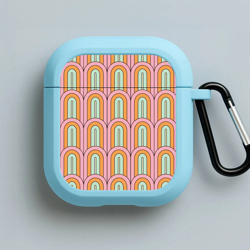 Creative Daily Organizer Pastel Retro Arches Pattern AirPods Case