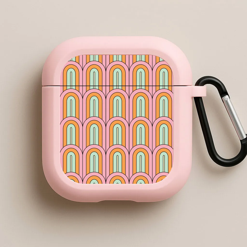 Handy Audio Storage Pastel Retro Arches Pattern AirPods Case