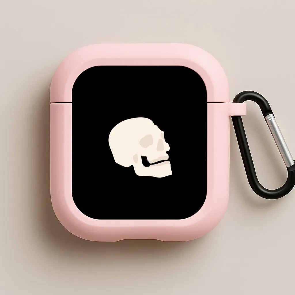 Handy Audio Storage Skull Outline - Halloween AirPods Case