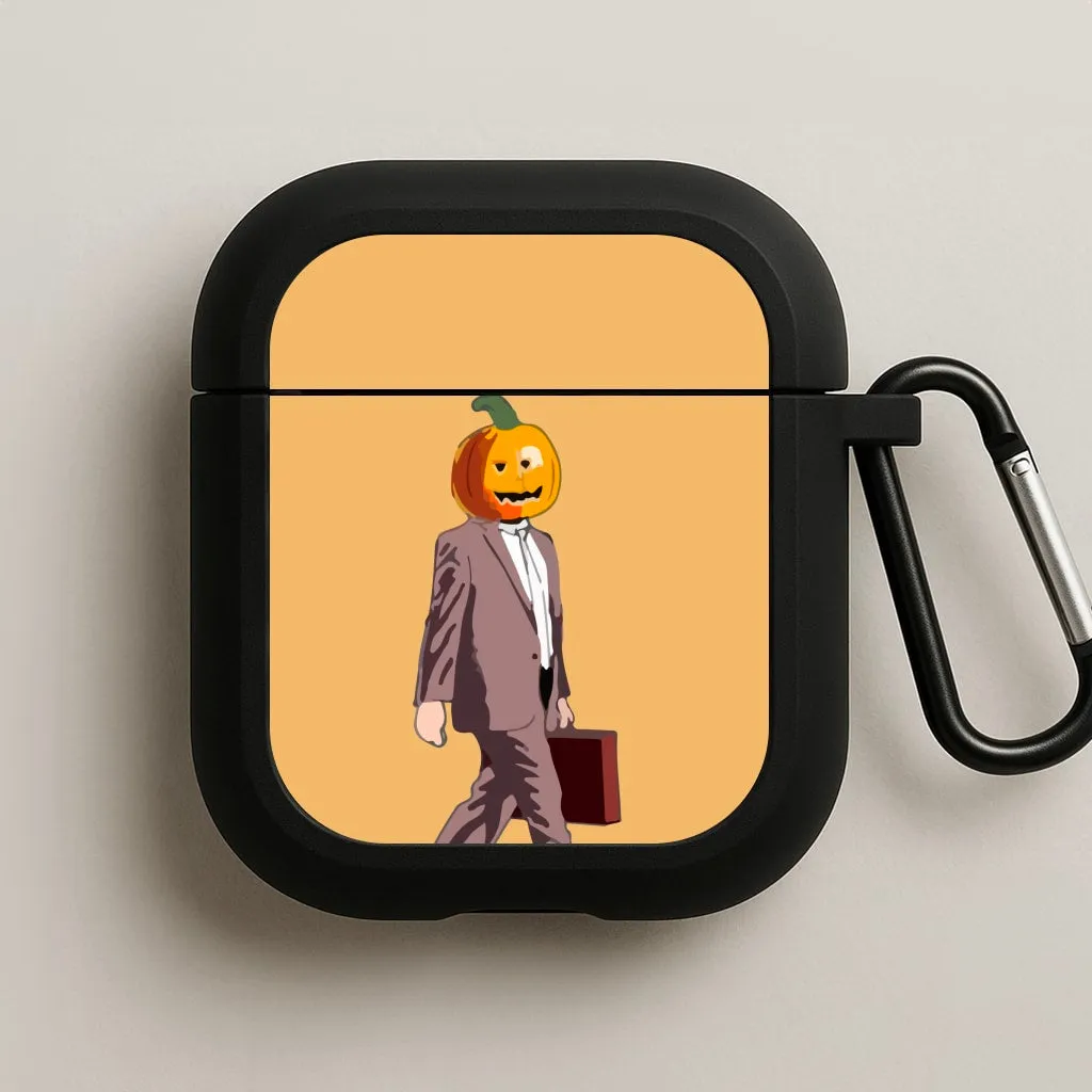 fashion commuter soft gradient airpods protector shock resistant hybrid silicone protector Dwight Pumpkin Head AirPods Case