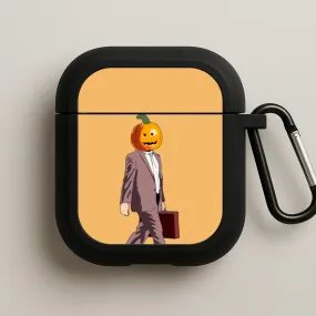 fashion commuter soft gradient airpods protector shock resistant hybrid silicone protector Dwight Pumpkin Head AirPods Case