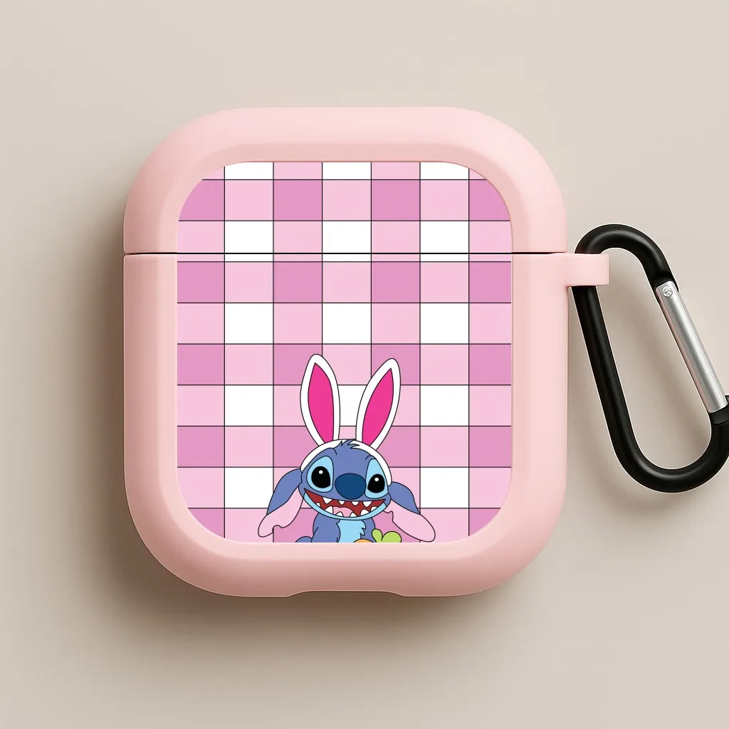 Easter Bunny Blue Alien AirPods Case Soft Carry Design