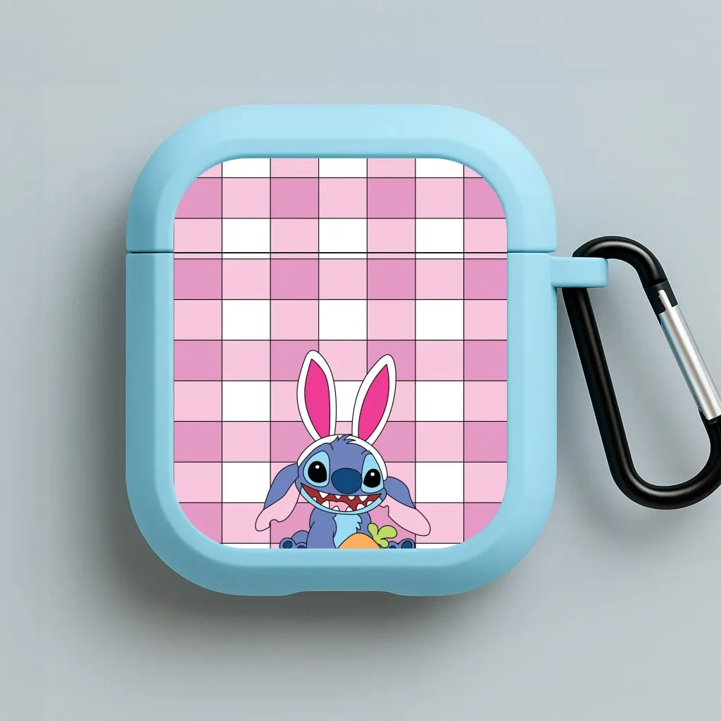 Easter Bunny Blue Alien AirPods Case lightweight travel hybrid case eco sustainable gradient airpods protector
