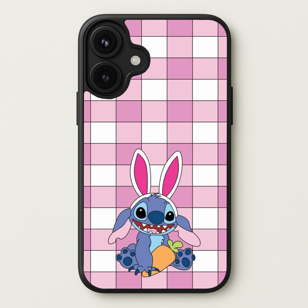 Durable Edge Layer Hybrid Pattern Easter Bunny Blue Alien Phone Case