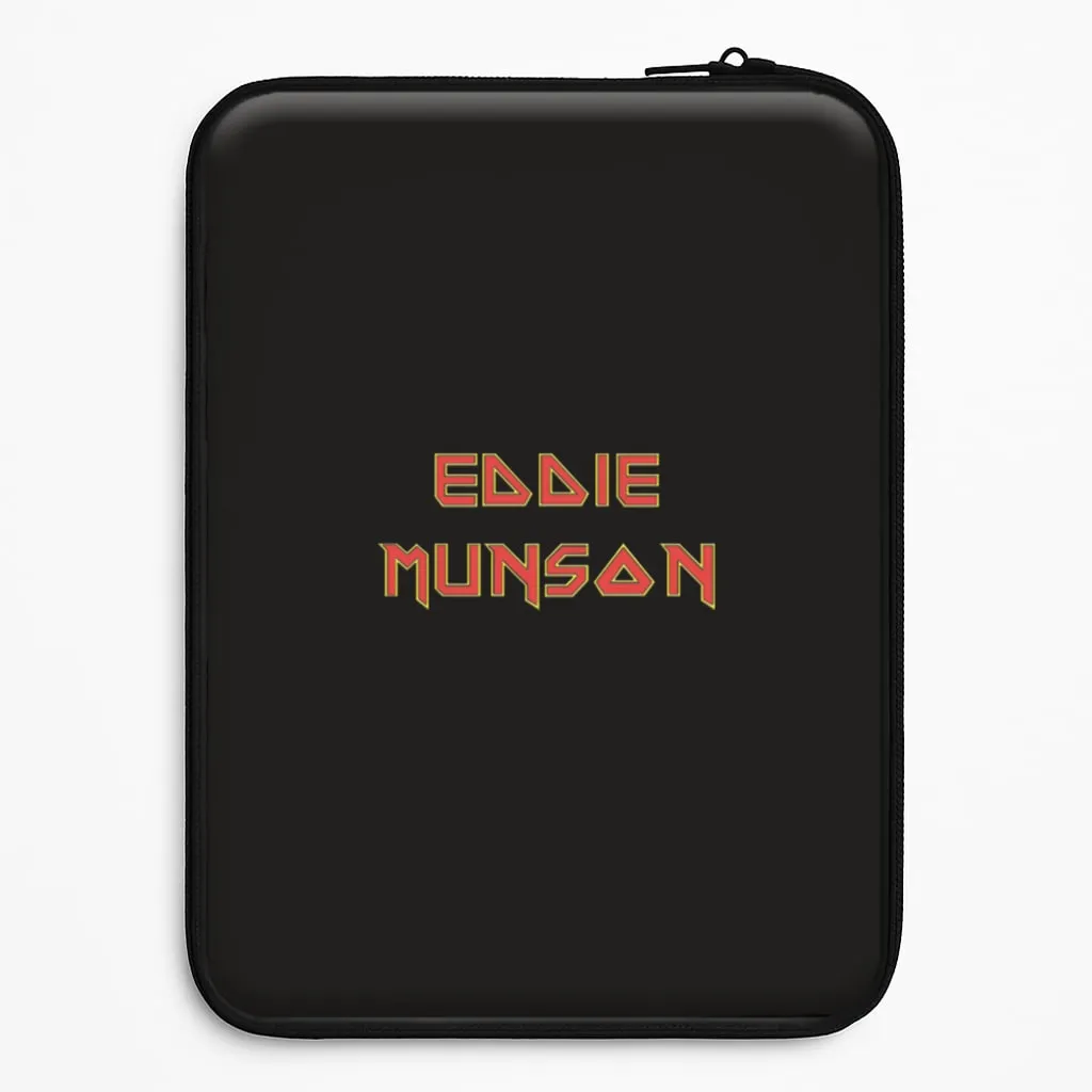 Eddie Munson Text Laptop Sleeve Durable Edge Finish Shock Absorber