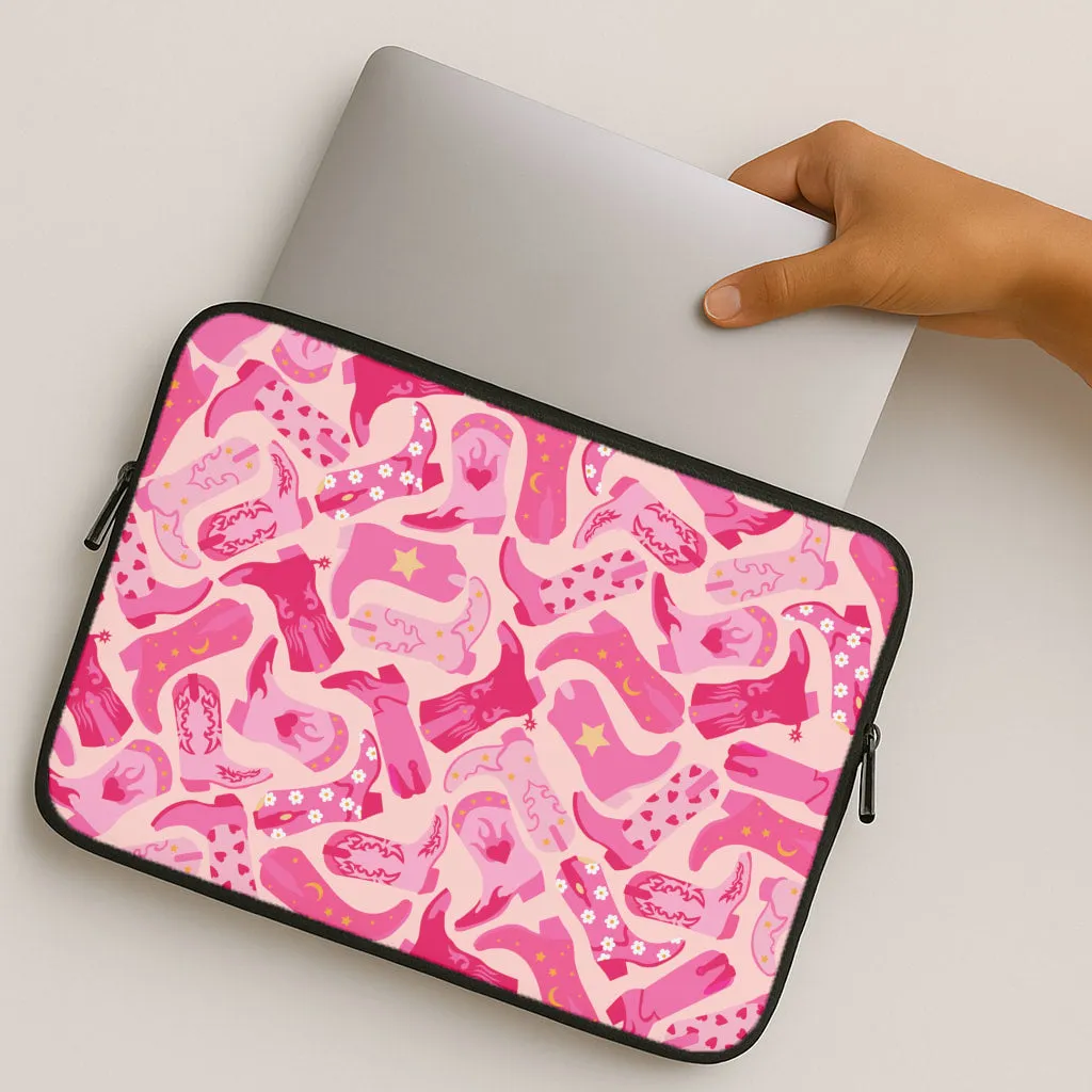 Matte Build clean design Cowboy Boots - Western  Laptop Sleeve