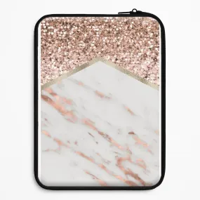 Comfort Layer Texture Rose Gold Marble & Glitter Laptop Sleeve