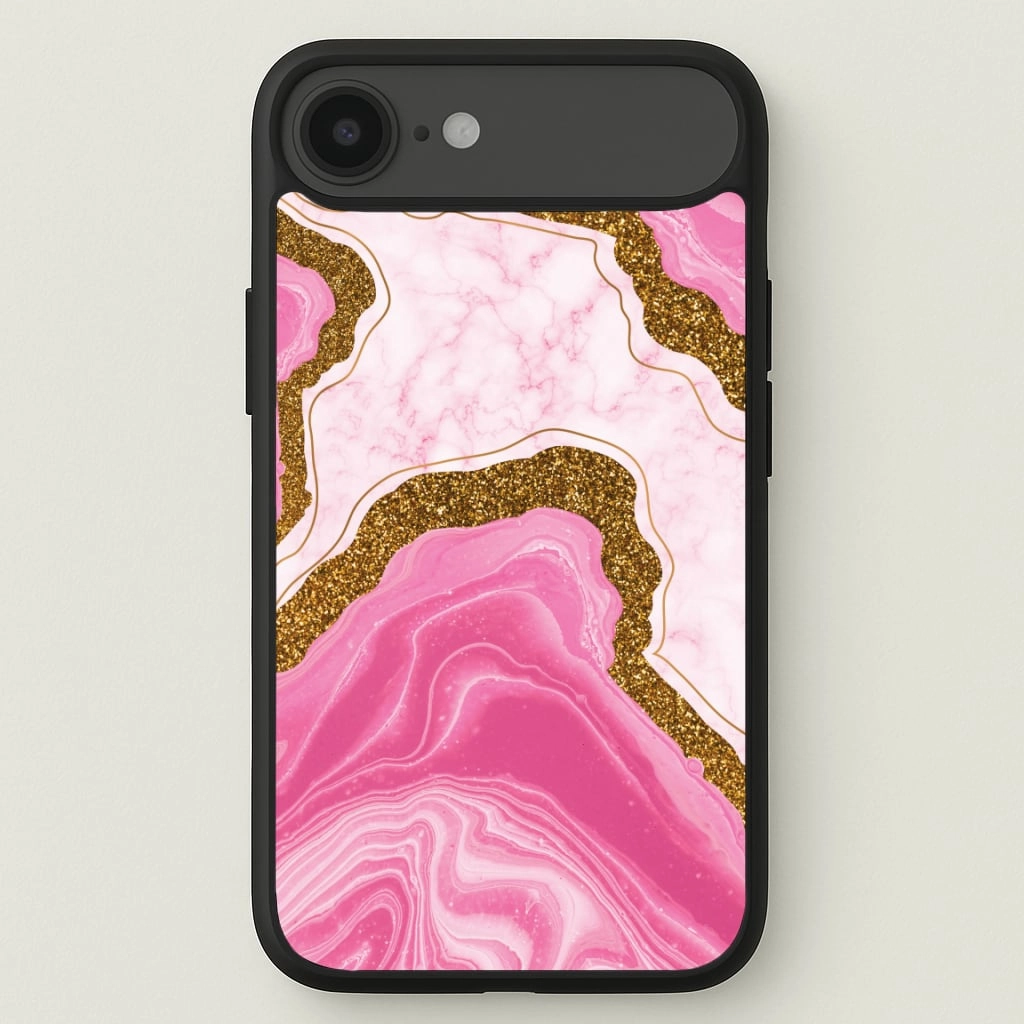 Compact Fit Marble Rock Veins And Glitter Phone Case