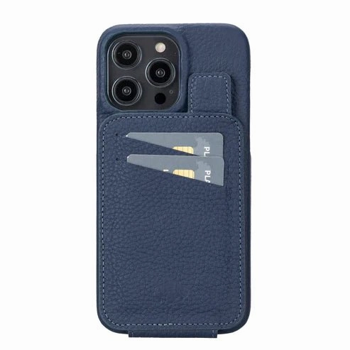 Edmonds Leather Snap-On Flip Wallet Case ?C iPhone 14 Pro Max (Monaco Blue) Creative Pattern Elegant Accent