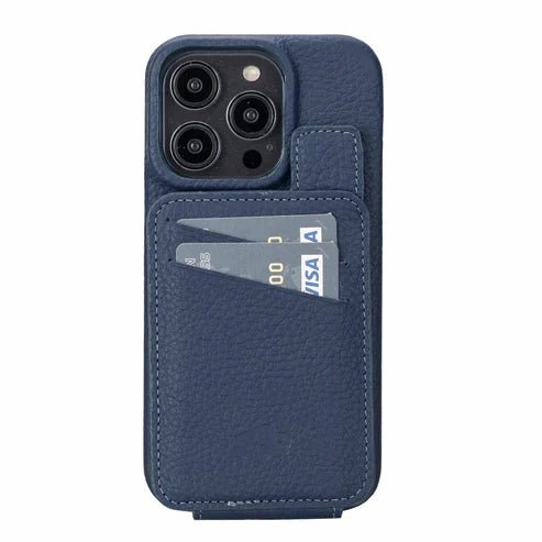 Urban Minimalism Edmonds Leather Snap-On Flip Wallet Case ?C iPhone 14 Pro (Monaco Blue)