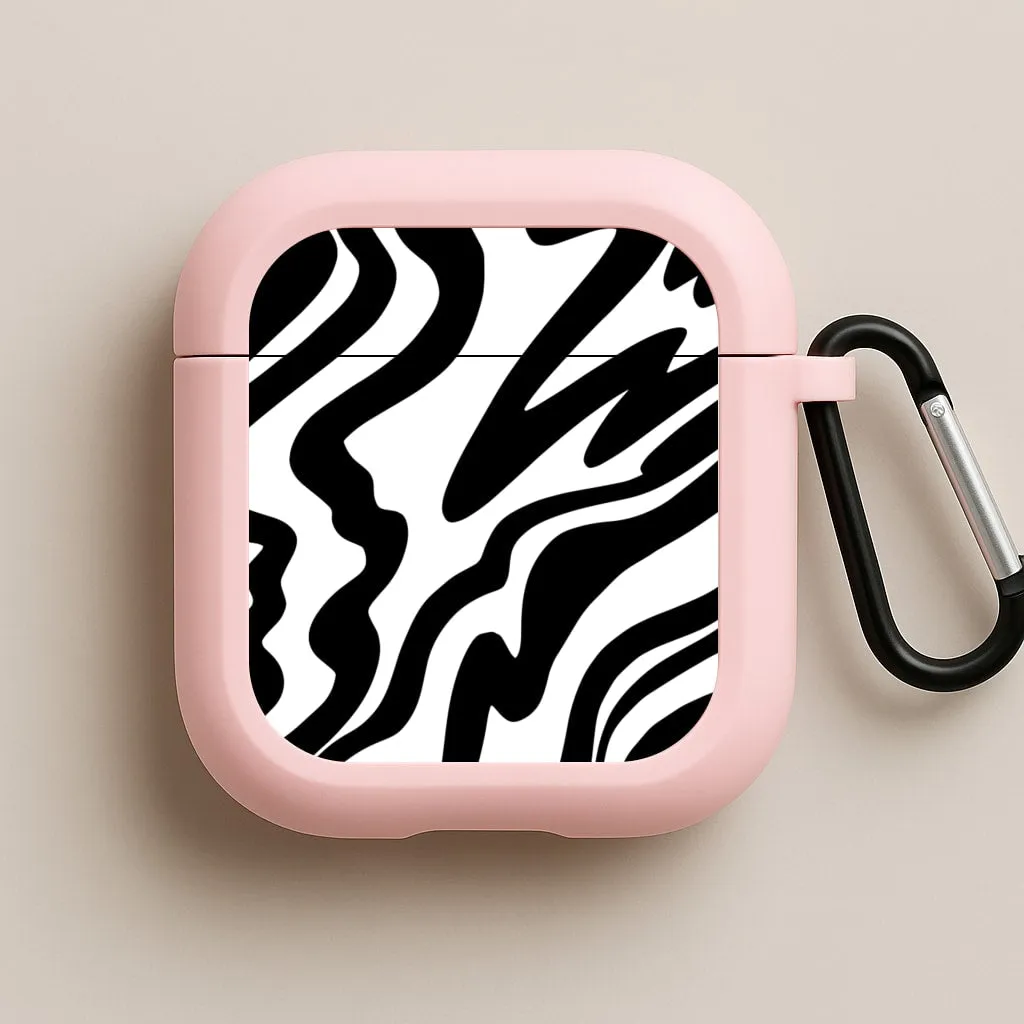 sleek minimal silicone case Black And White - Halloween AirPods Case