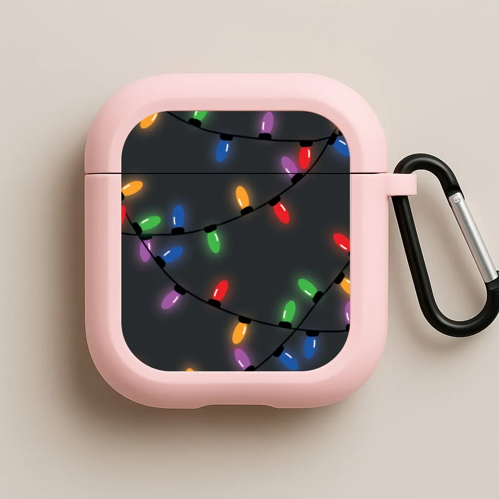 Rainbow Lights - Christmas Patterns AirPods Case vivid neon earbuds case