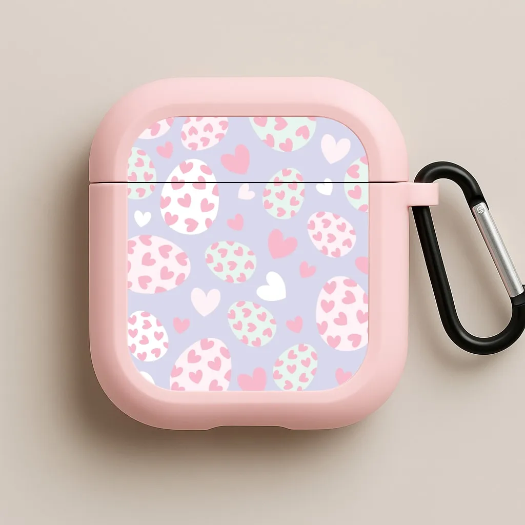 Sleek Modern Design Fashion Inspired Cover Heart Easter Eggs Pattern AirPods Case