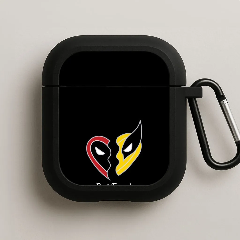 Superhero Best Friends Locket AirPods Case Functional Travel Organizer