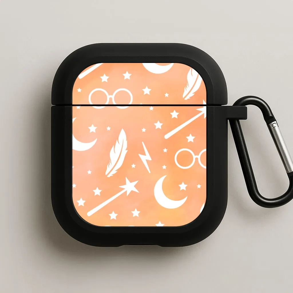 portable gradient commuter airpods protector shockproof outdoor protector Wizard Icon Patterns AirPods Case