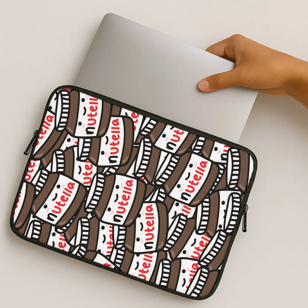 Cute Nutella Pattern Laptop Sleeve Hybrid Touch Magnetic Mount Compatible