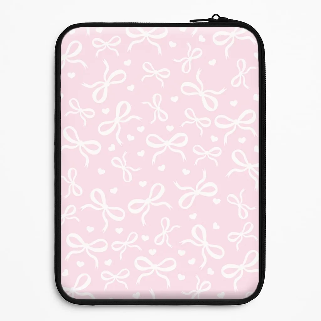 Flexible Shell Coquette Bows And Hearts Baby Pink Laptop Sleeve