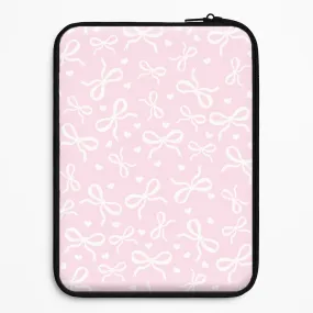 Flexible Shell Coquette Bows And Hearts Baby Pink Laptop Sleeve