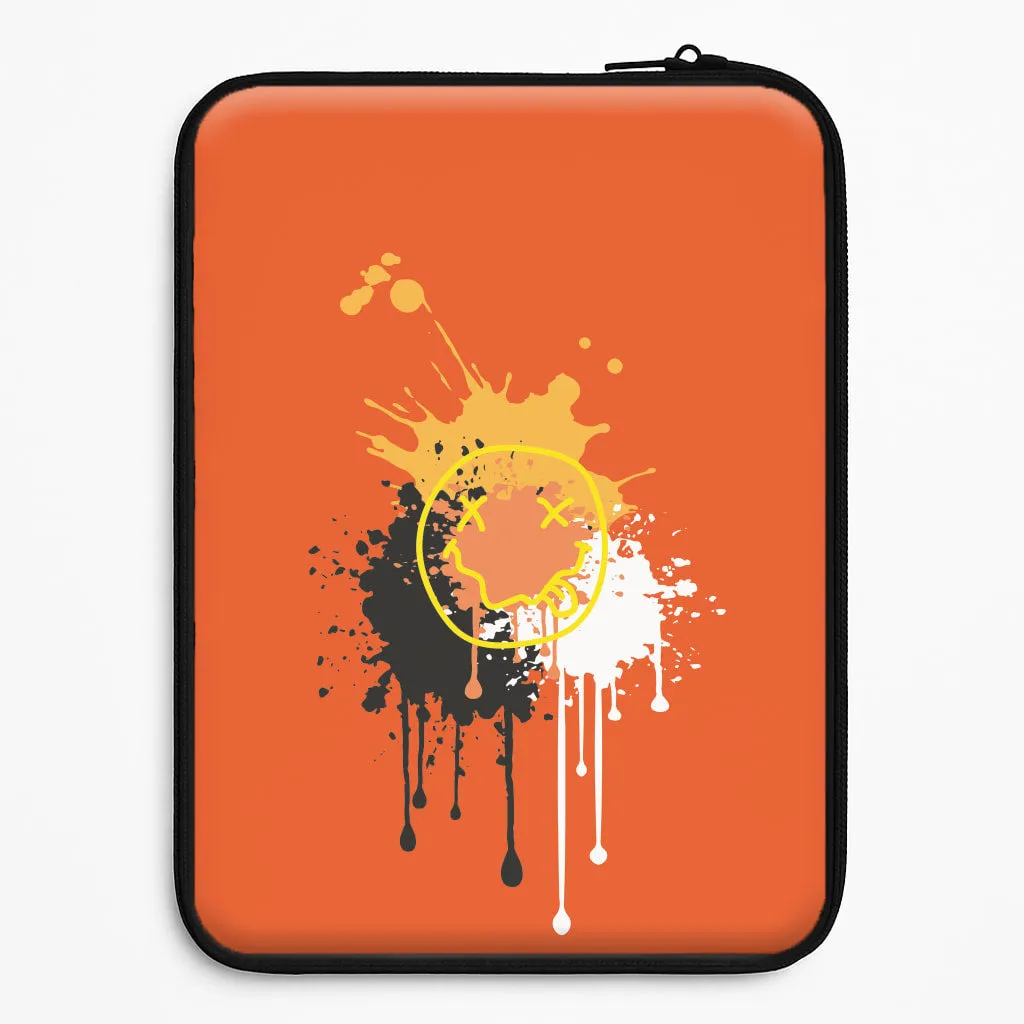 Orange Graffiti - Skate Aesthetic  Laptop Sleeve Modern Build Transparent Edge