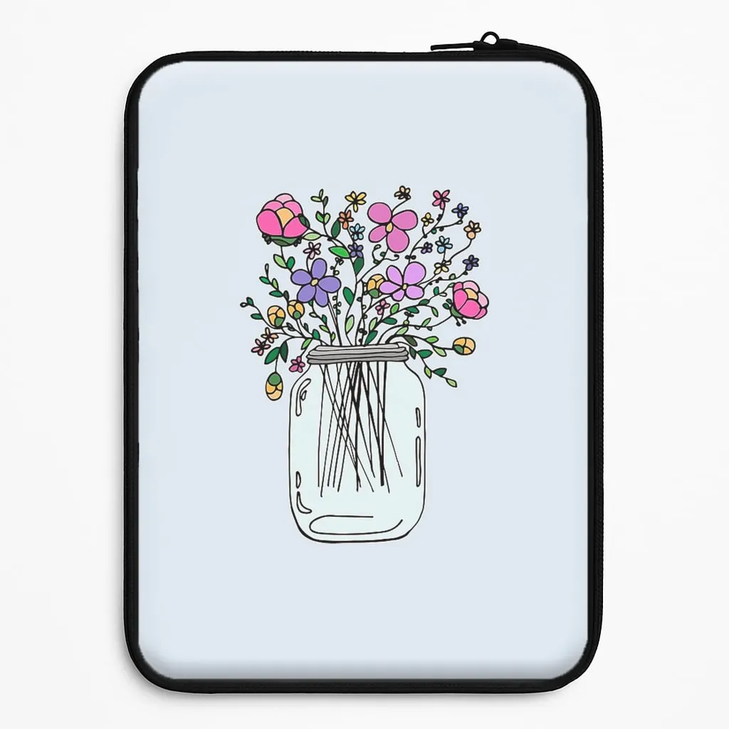 Cartoon Flower Jar Laptop Sleeve Premium Quality Premium Feel