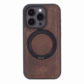Loop Leather Snap-On Case ?C iPhone 15 Pro, Distressed Coffee Daily Durability Vivid Surface Detail