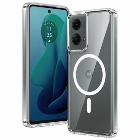 FNTCASE for Moto G 5G 2024 6.6 inch Case: Magnetic Charging Anti Yellowing Shockproof Magsafe Support Phone Case Light Design Scratchproof Surface