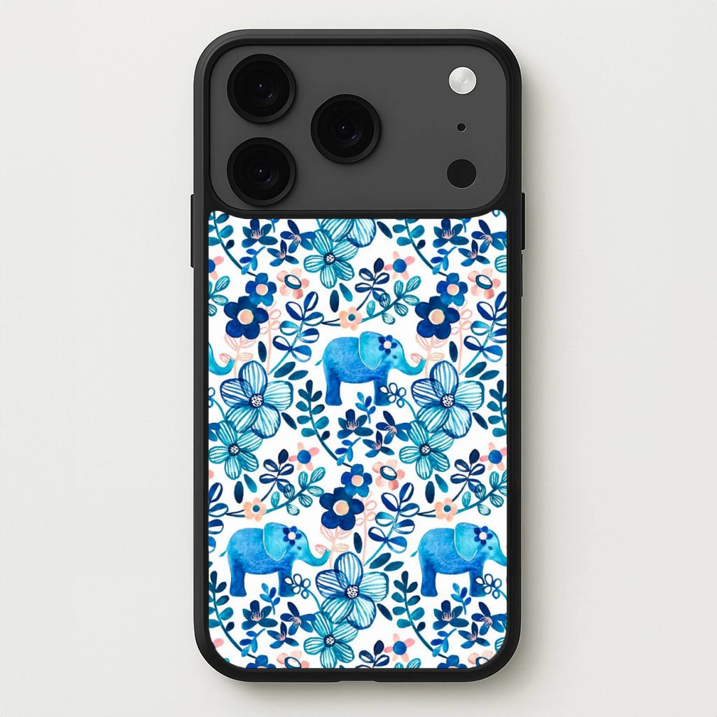 Elephant and Floral Pattern Phone Case Elegant Appearance