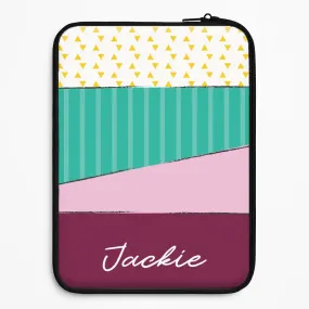 Geometric Patterns Personalised Name Laptop Sleeve Classic Design