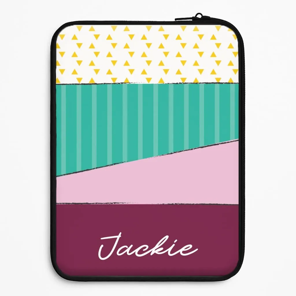 Geometric Patterns Personalised Name Laptop Sleeve Classic Design