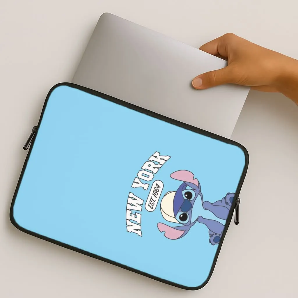 New York Blue Alien Laptop Sleeve Smooth Form Texture Daily Carry
