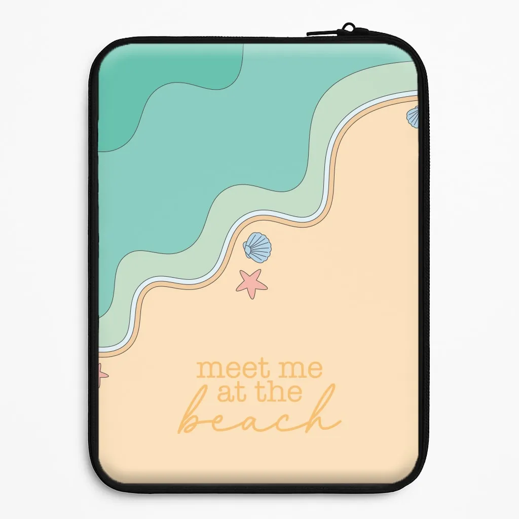 Durable Design Texture Slim Profile Meet Me At The Beach - Summer Laptop Sleeve