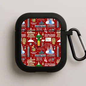 Soft Compact Case Universal Tech Organizer Red Elf Pattern AirPods Case
