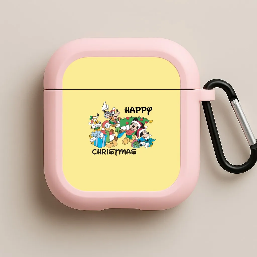 compact handmade ergonomic neon silicone case Soft Texture Finish Fairytale Happy Christmas AirPods Case