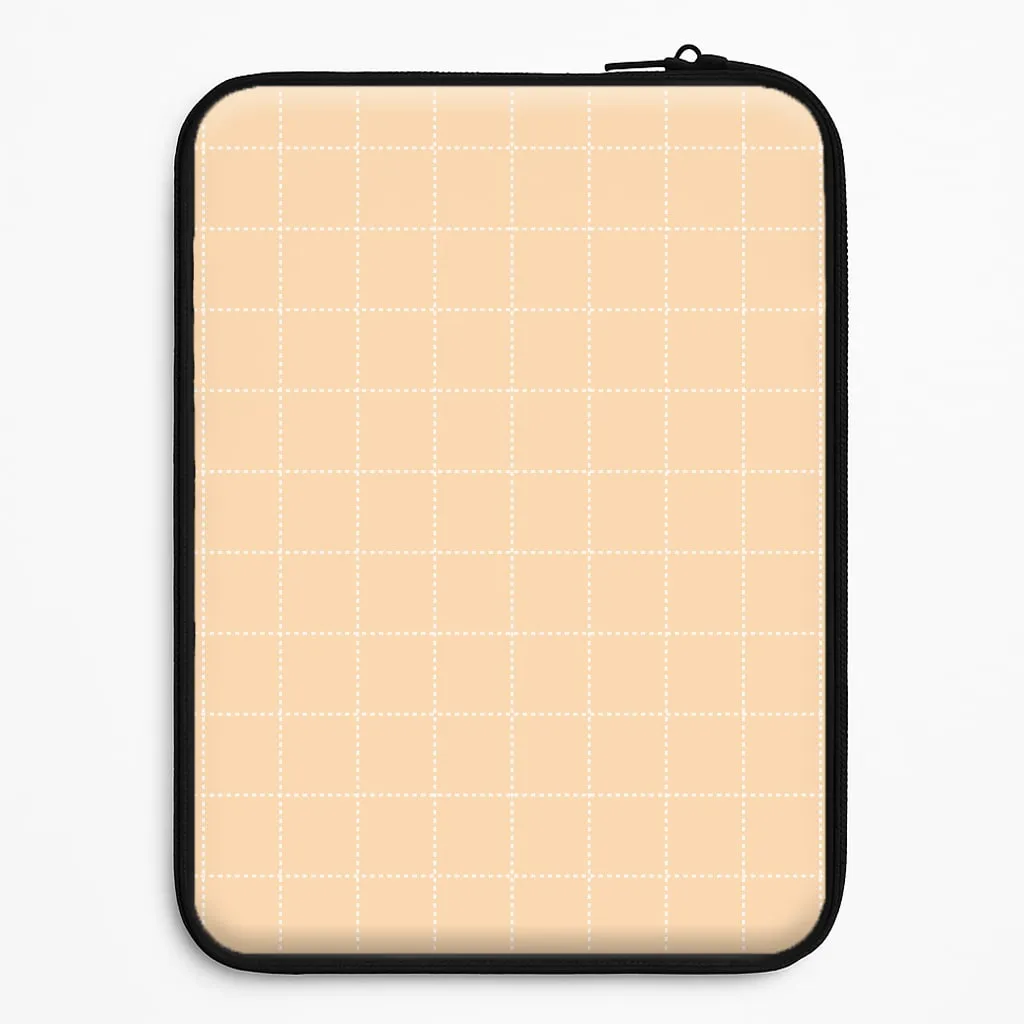 Criss Cross Peach Stripes Laptop Sleeve Elegant Touch