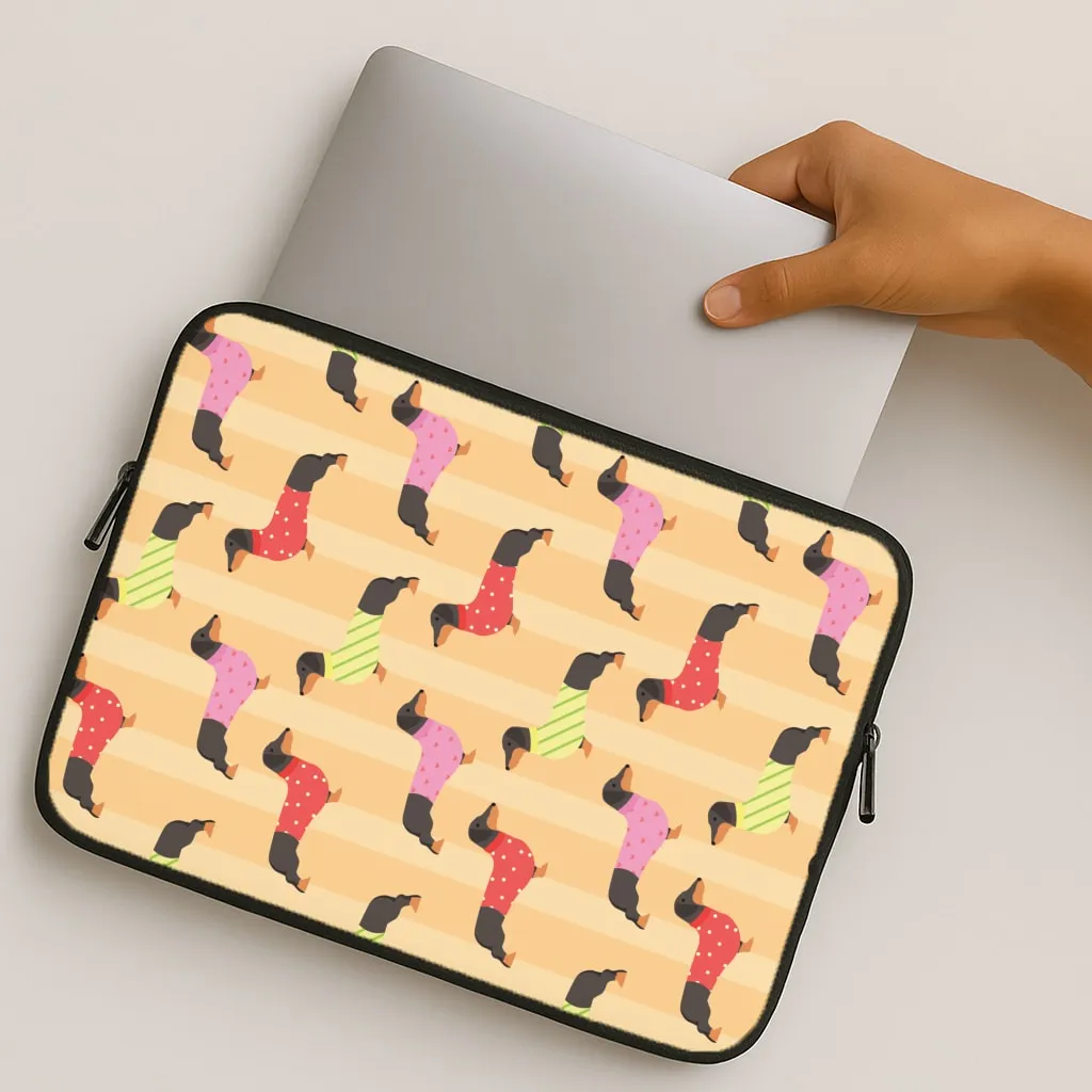 Dachshunds In Sweaters Pattern Laptop Sleeve Comfort touch Vivid Surface