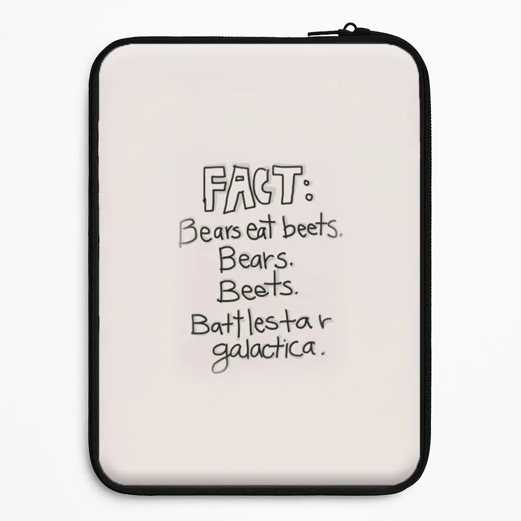Durable Texture Layer Fact - Bears Eat Beets - Bears, Beets, Battlestar Galactica Laptop Sleeve