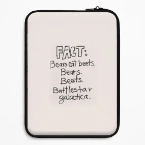 Durable Texture Layer Fact - Bears Eat Beets - Bears, Beets, Battlestar Galactica Laptop Sleeve