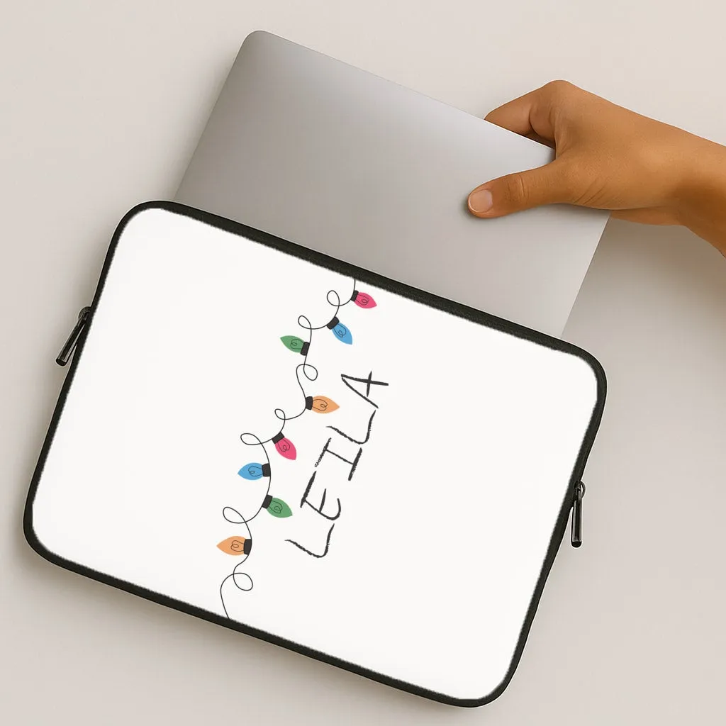 Fairy Lights - Personalised Stranger Laptop Sleeve Strong Corners