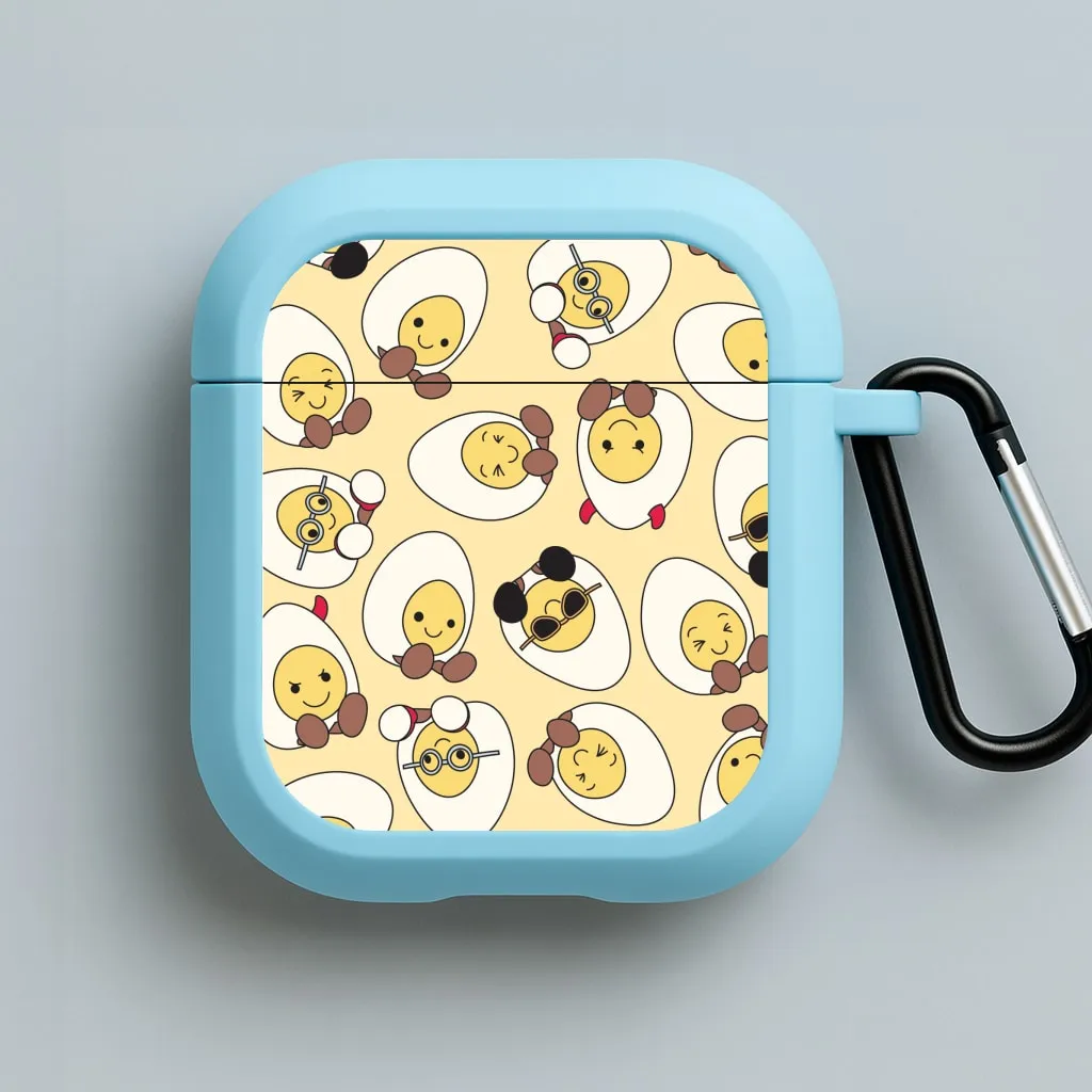 metal hook airpods protector Egg Pattern - Plushy AirPods Case