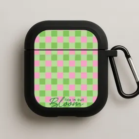 Portable Soft Pouch Soft Everyday Texture Life In Full Bloom Checkered AirPods Case