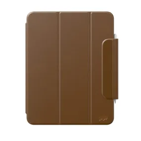Bradstreet Leather Folio Case for iPad Pro 11" (2025-M5), Brown thin profile pad sleeve