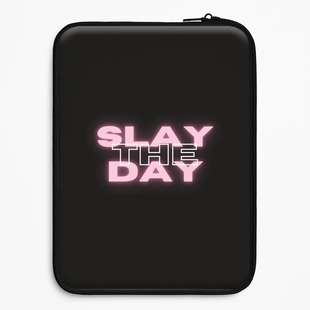 Button Cover Matte Feel Texture Slay The Day - Sassy Quote Laptop Sleeve